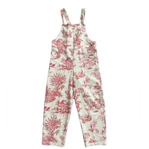 Vintage French Toile Overalls Jumpsuit